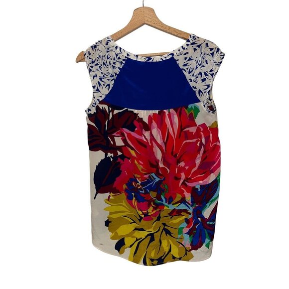 Maeve Anthropologie Multicolour Mixed Boquet Floral Sleeveless Silk Blouse Women - Picture 2 of 10